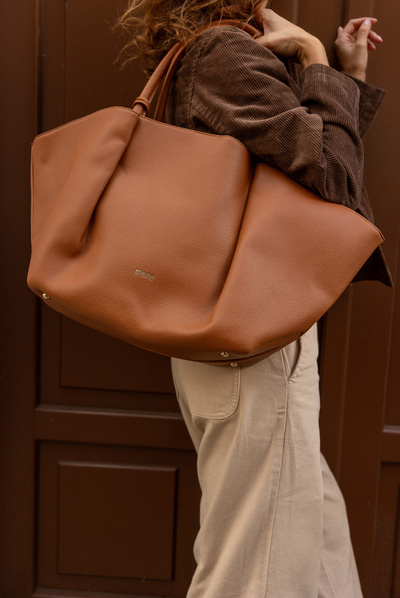 Duża Torebka Damska Shopper Big Star SS574006 Camel