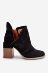 Zamszowe Botki Z Wycięciem Czarne Layne