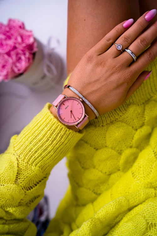 Damski Zegarek Ernest Różowy Belven