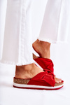 Klapki Na Platformie Czerwone So Comfy