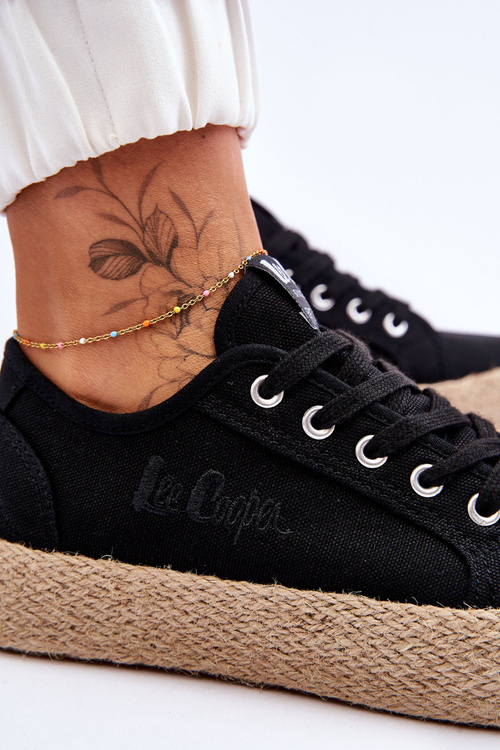 Modne Trampki Z Plecionką Lee Cooper LCW-23-31-1797L Czarne