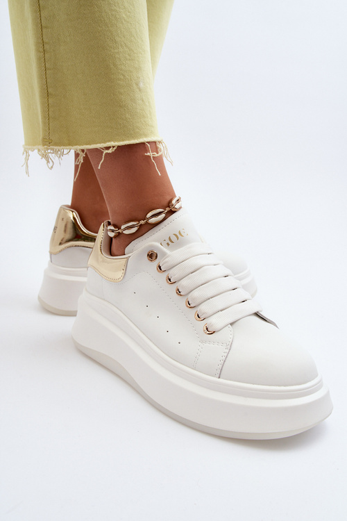 Skórzane Sneakersy Damskie GOE NN2N4031 Białe