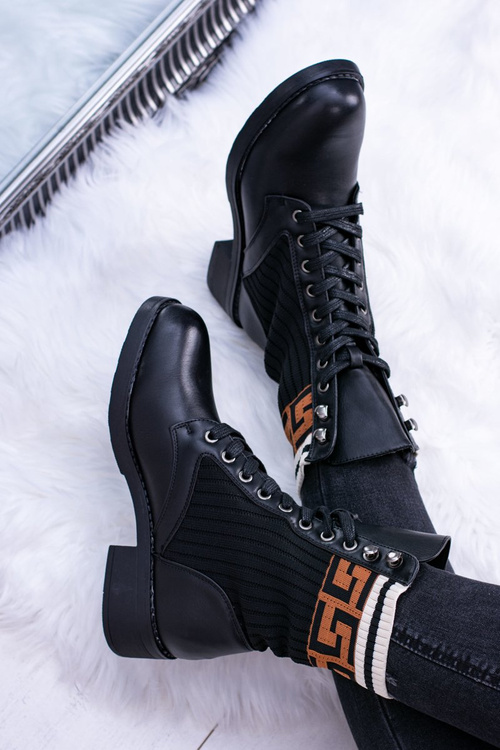 Damskie Botki Skarpetkowe Czarne Herse