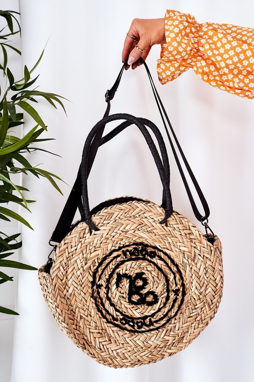 Pleciona Okrągła Torebka NOBO XK0280 Beżowa