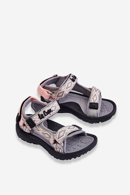 Dziecięce Sandałki Lee Cooper LCW-23-34-1681 Szaro-Różowe