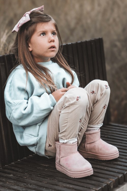 Dziecięce Śniegowce Ocieplane Na Suwak Różowe Big Star MM374101