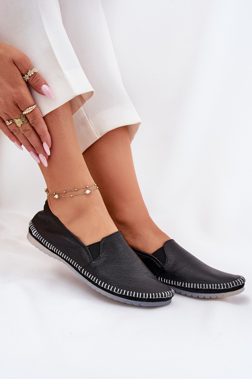 Skórzane Baleriny Maciejka T3512-71 Czarne