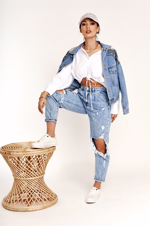 Damskie Skórzane Tenisówki Logowana Podeszwa Big Star GG274194 Białe