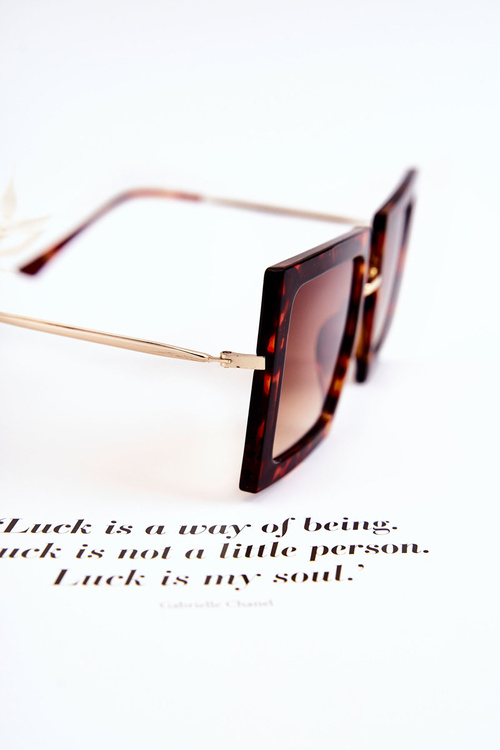 Okulary Przeciwsłoneczne Kwadratowe Marmurkowe V160018 Brązowe