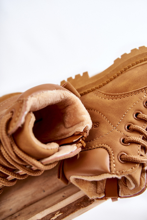 Dziecięce Ocieplane Botki Trapery Camel Cheddy