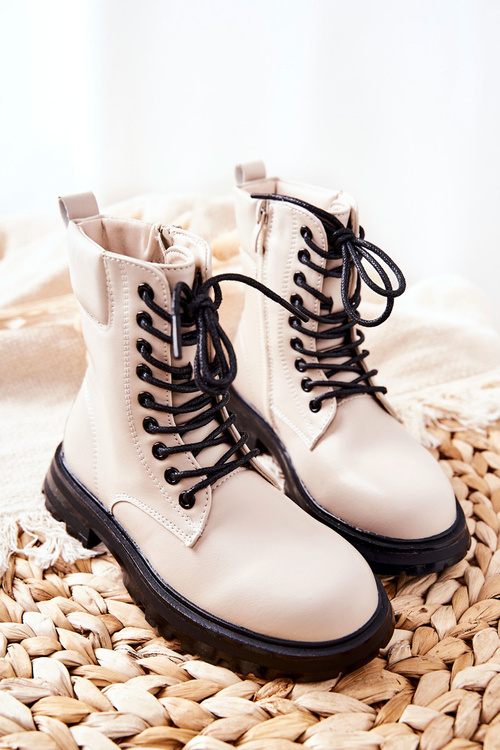 Klasyczne Dziecięce Botki Na Suwak Beżowe Clarika