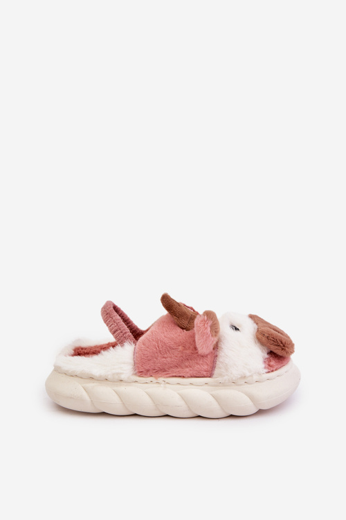 Dziecięce Futrzane Kapcie Z Motywem Krowy Różowe Tamorrin