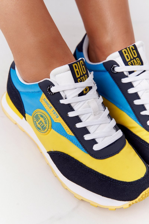 Damskie Sportowe Buty Memory Foam Big Star HH274525 Żółto-Niebieskie