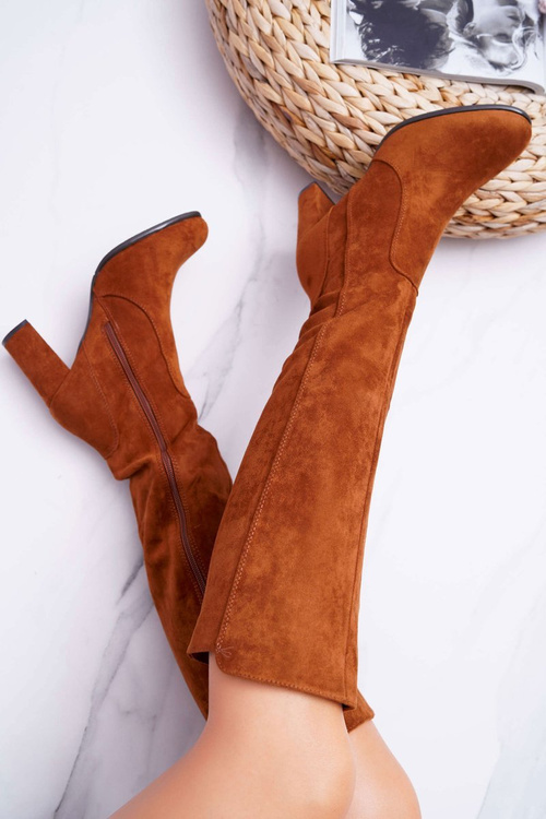 Damskie Kozaki Sergio Leone Zamszowe Camel KZ275