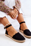 Damskie Espadryle Na Sprzączkę Czarne Bonetti