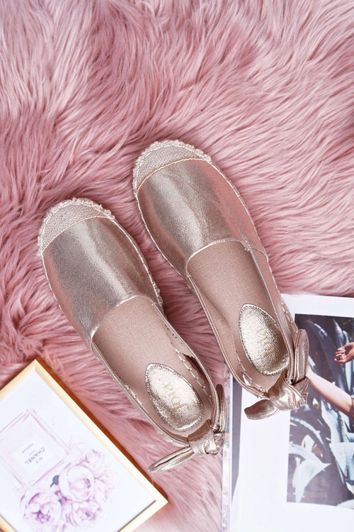 Espadryle Damskie Tenisówki Złote Moriente