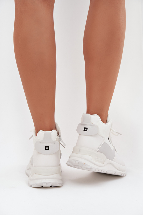 Buty Sportowe Damskie Na Platformie Big Star SS274510 Białe