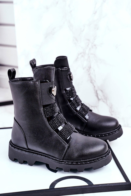 Dziecięce Botki Ocieplane Czarne Balloon