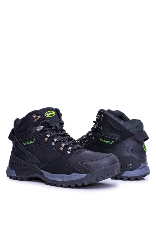 Czarne Obuwie Trekkingowe Męskie Ocieplone Polarem Padava