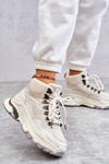 Damskie Wysokie Buty Sportowe GOE KK2N4097 Jasnobeżowe