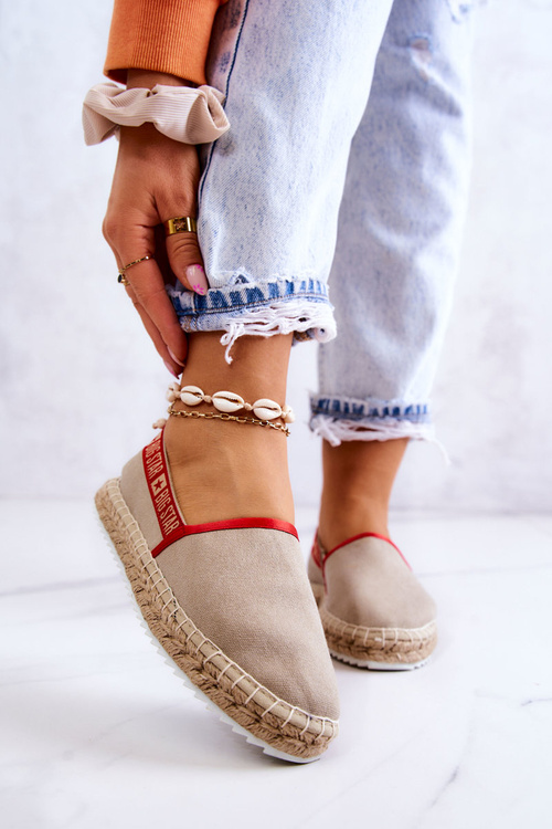 Materiałowe Espadryle Wsuwane Big Star JJ274879 Beżowe
