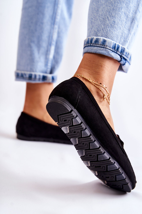 Damskie Zamszowe Mokasyny Czarne Colena