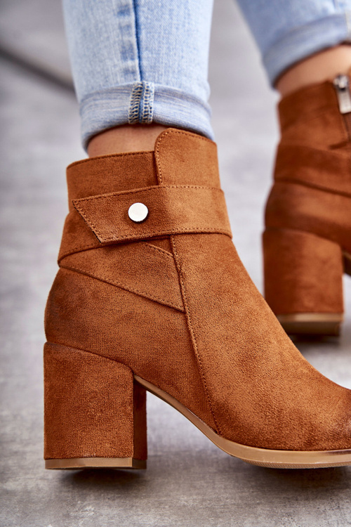 Damskie Zamszowe Botki La.Fi 260041C-SU Camel