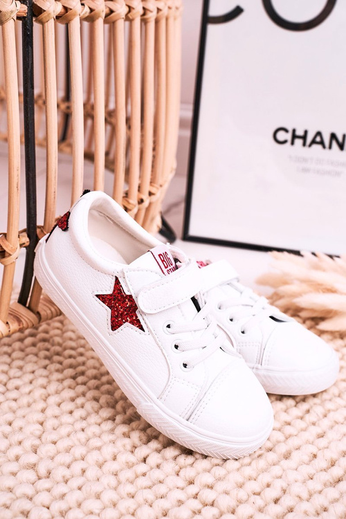 Dziecięce Skórzane Trampki Z Gwiazdą BIG STAR DD374102 Białe