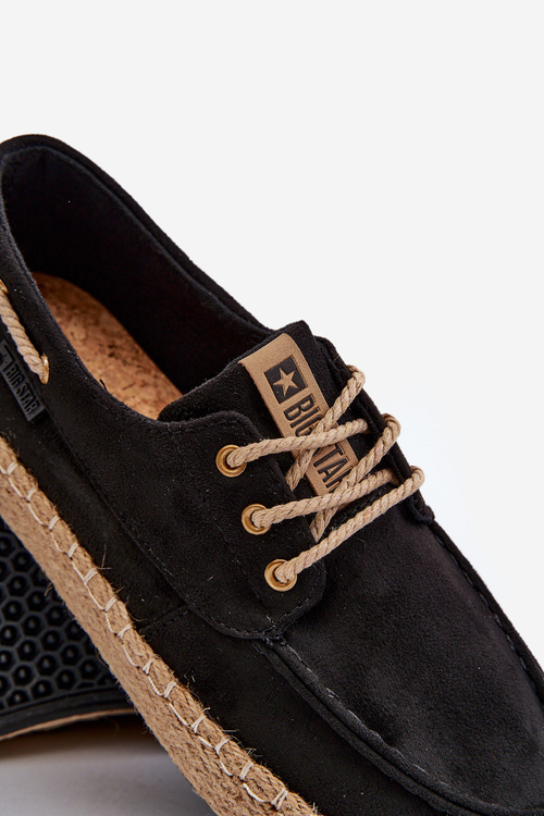 Espadryle Męskie Sznurowane Big Star NN174051 Czarny