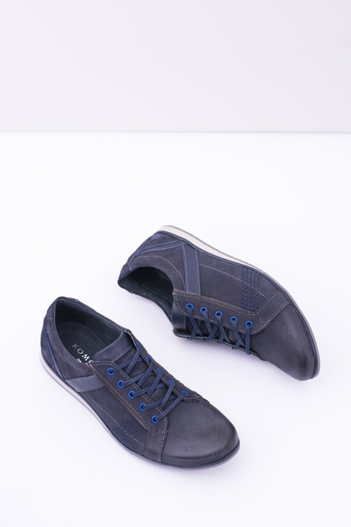 Męskie Skórzane Granatowe Półbuty Denali