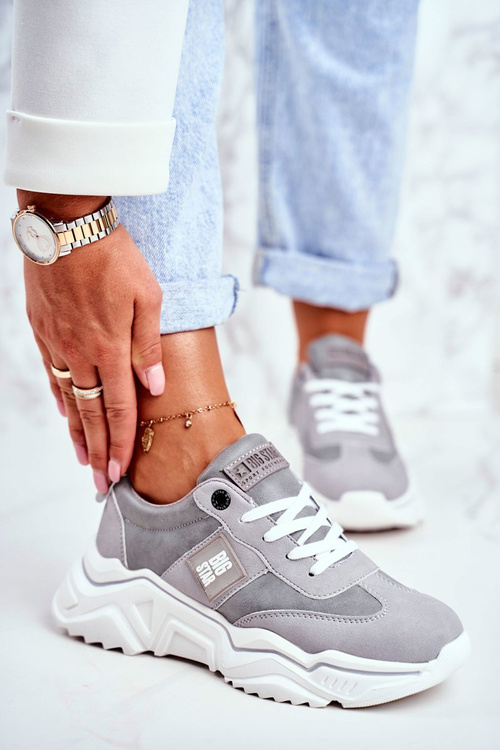 Damskie Sportowe Buty Sneakersy Big Star GG274211 Szare