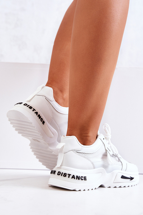 Sportowe Buty Sneakersy Siateczka Białe Zoomey