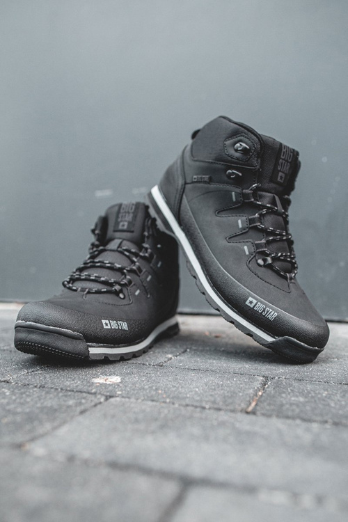 Męskie Ocieplane Buty Trekkingowe Big Star EE174437 Czarne