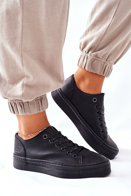 Damskie Trampki Na Platformie BIG STAR II274098 Czarne