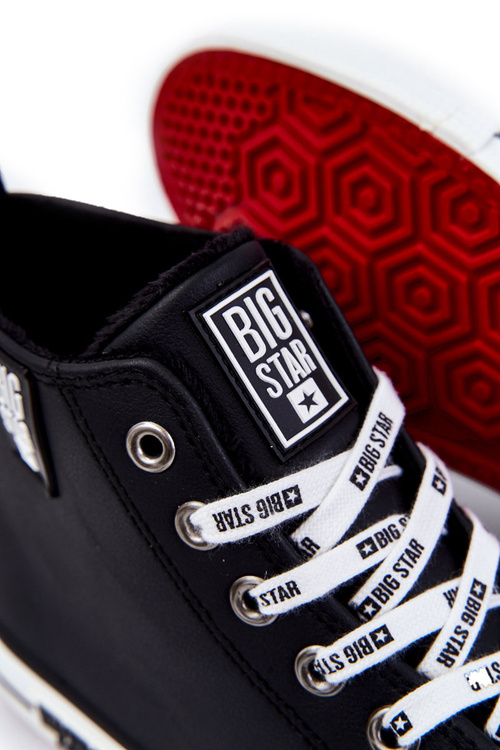 Męskie Wysokie Ocieplane Trampki Big Star KK174346Czarne