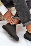 Wsuwane Buty Sportowe Damskie Ze Zdobieniem D&A TW121 Czarne