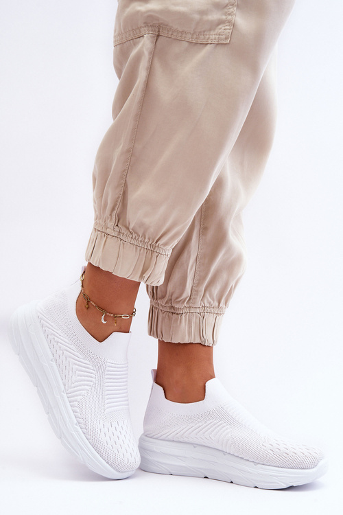 Damskie Wsuwane Buty Sportowe Białe Ferive