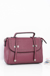 Torebka Damska Listonoszka Kuferek Dżety Bordowa