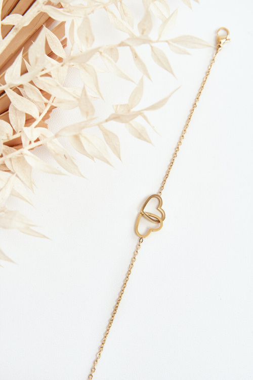 Delikatna Bransoletka Z Sercami Złota