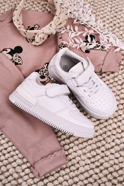 Dziecięce Sportowe Buty Na Rzep Białe Airy