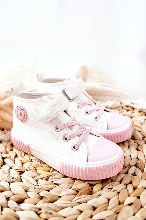 Dziecięce Wysokie Trampki Na Rzepy BIG STAR II374014 Białe