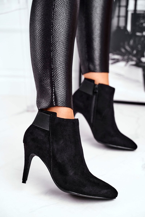 Damskie Botki Na Szpilce Czarne Office