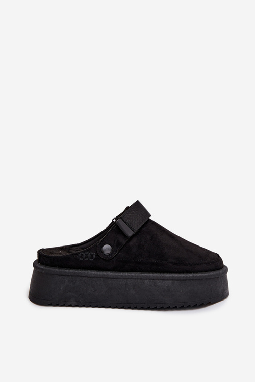 Śniegowce Damskie Na Platformie Z Rzepem Czarne Jorielle