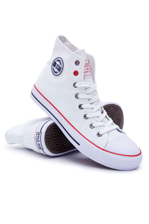 Big Star Wysokie Męskie Białe Trampki T174106