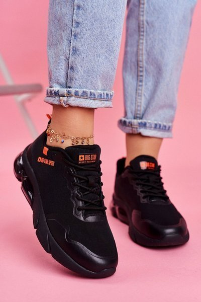 Damskie Sportowe Obuwie Sneakersy Big Star Czarne FF274946