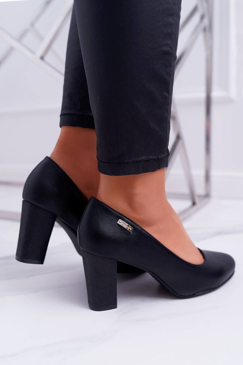 Czółenka Damskie Sergio Leone PB130 Czarne Amber