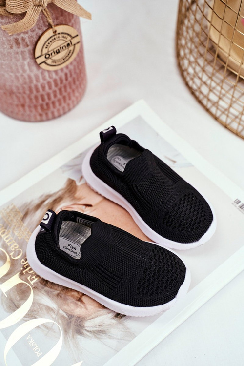 Sportowe Buty Dziecięce Wsuwane Czarne Eltros