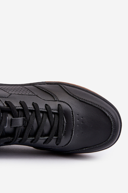 Sneakersy Męskie Z Eko Skóry Czarne Radikalle