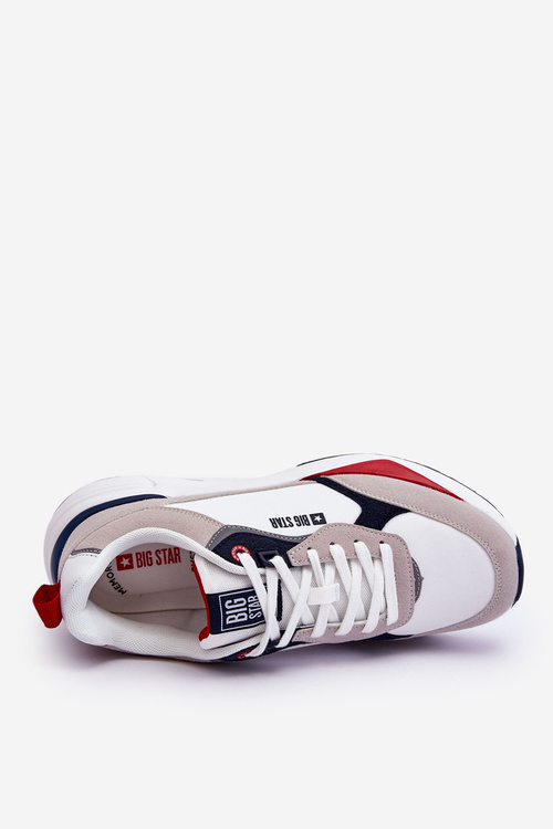Męskie Buty Sportowe Memory Foam Big Star LL174235 Biało-Szare
