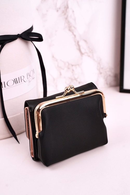 Mały Portfel Damski Zapinany Na Bigiel MILANO Czarny